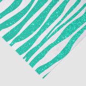 Weich Aquamariner Blauer Glitzer Zebra Tierdrucke Seidenpapier (Ausschnitt)