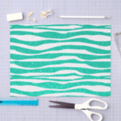 Weich Aquamariner Blauer Glitzer Zebra Tierdrucke Seidenpapier (Handwerk)