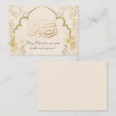 Weich beige mit pastellfarbenen Blumen und Ramadan Mitteilungskarte (Vorne/Hinten)