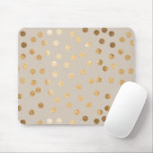 Weich Beige und GoldGlitzer-Stadt-Punkte Mousepad (Mit Mouse)
