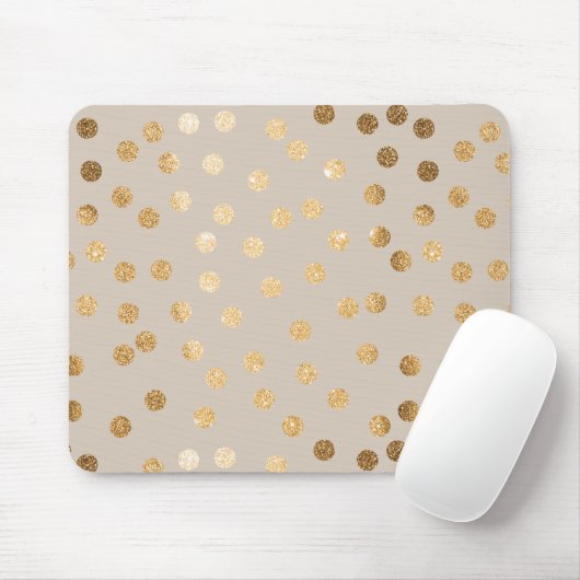 Weich Beige und GoldGlitzer-Stadt-Punkte Mousepad (Mit Mouse)