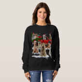Weich beschichtetes Wheaten Terrier Red Truck Chri Sweatshirt (Vorne ganz)