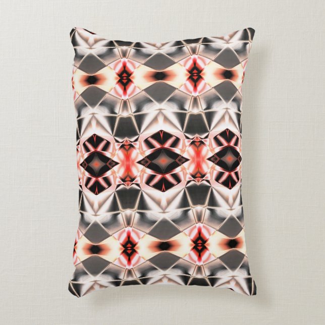 Weich bis dunkel rapport, rötlicher Lachs bis grau Dekokissen (Vorderseite(Vertikal))