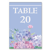 Weich blau, Hydrangeas Hochzeitsempfang Tischnummer (Rückseite)