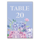 Weich blau, Hydrangeas Hochzeitsempfang Tischnummer (Rückseite)