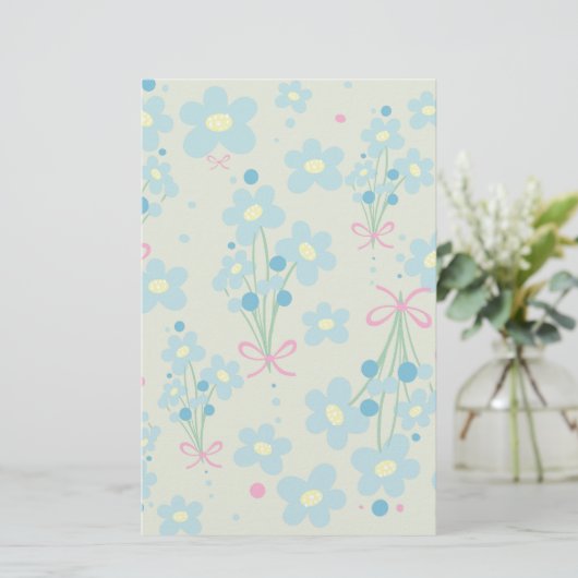 Weich Blau & Rosa Harmonie Briefpapier (Stehend Vorderseite)