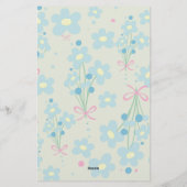 Weich Blau & Rosa Harmonie Briefpapier (Rückseite)