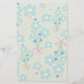 Weich Blau & Rosa Harmonie Briefpapier (Vorderseite)