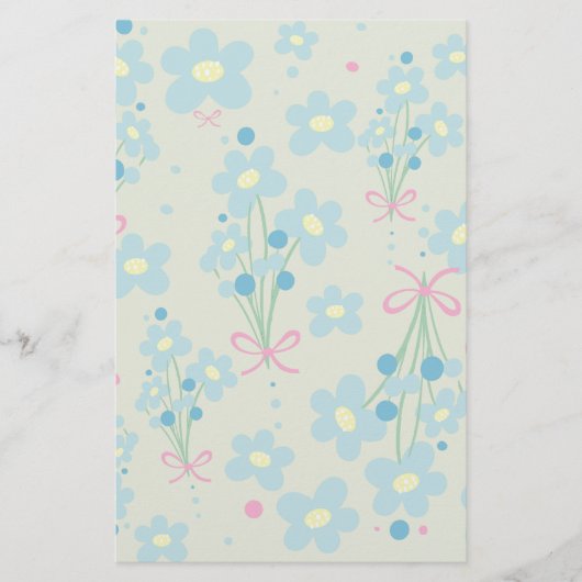 Weich Blau & Rosa Harmonie Briefpapier (Vorderseite)