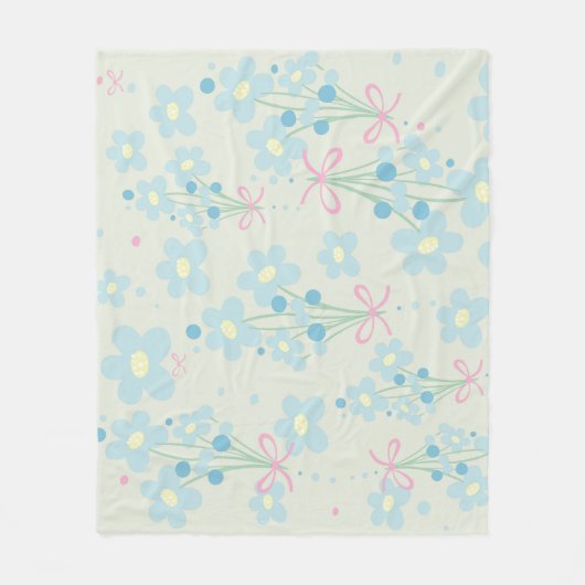 Weich Blau & Rosa Harmonie Fleecedecke (Vorderseite)