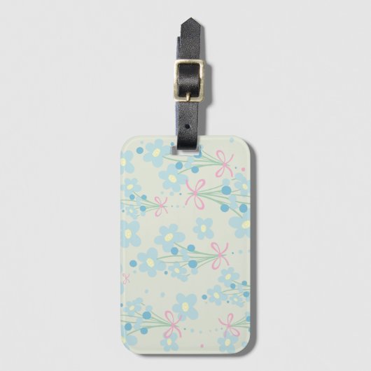 Weich Blau & Rosa Harmonie Gepäckanhänger (Vorderseite Vertikal)