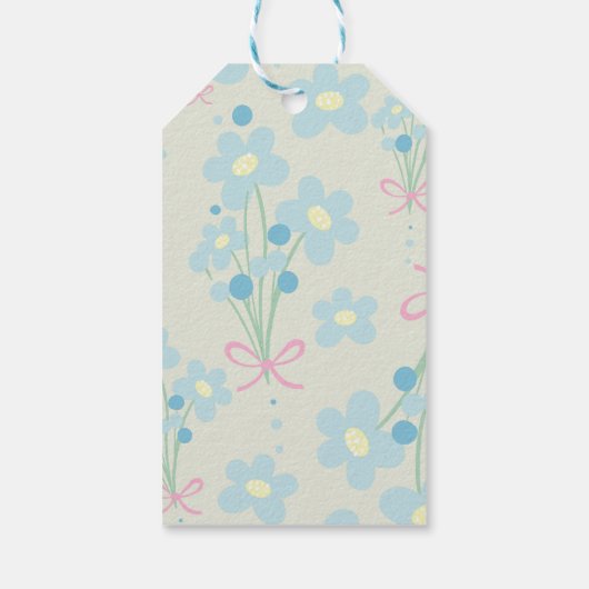 Weich Blau & Rosa Harmonie Geschenkanhänger (Rückseite)