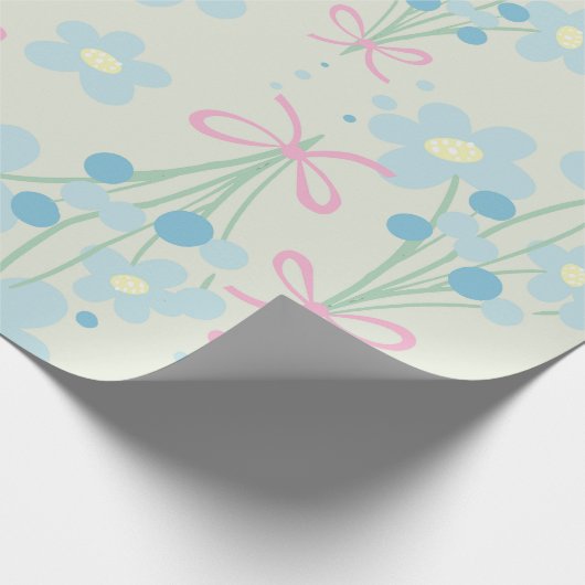 Weich Blau & Rosa Harmonie Geschenkpapier (Ecke)