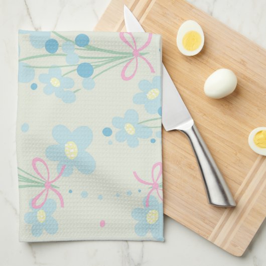 Weich Blau & Rosa Harmonie Geschirrtuch (Viertel Falte)