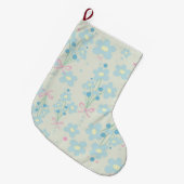 Weich Blau & Rosa Harmonie Großer Weihnachtsstrumpf (Vorderansicht (hängend))