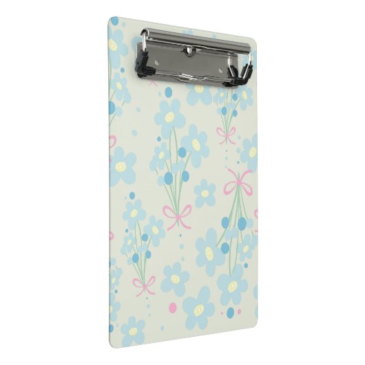 Weich Blau & Rosa Harmonie Mini Klemmbrett (Schrägansicht)