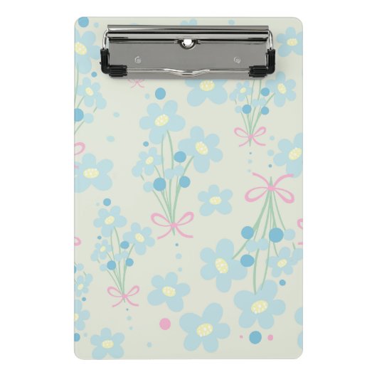 Weich Blau & Rosa Harmonie Mini Klemmbrett (Vorderseite)