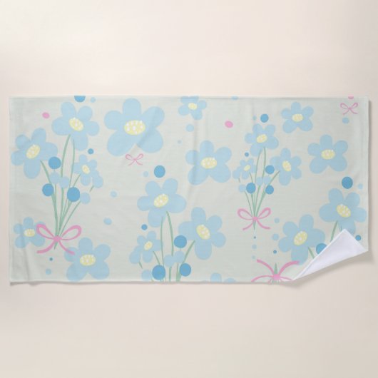 Weich Blau & Rosa Harmonie Strandtuch (Vorderseite)