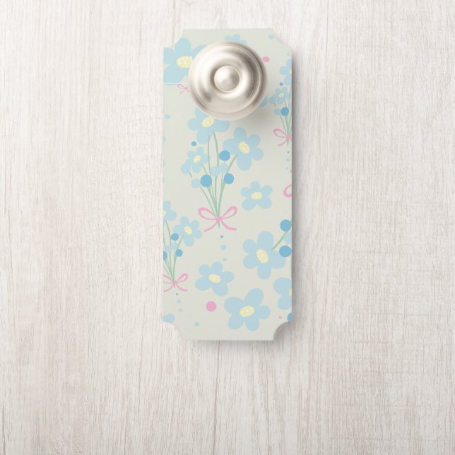 Weich Blau & Rosa Harmonie Türanhänger (Auf Knauf)