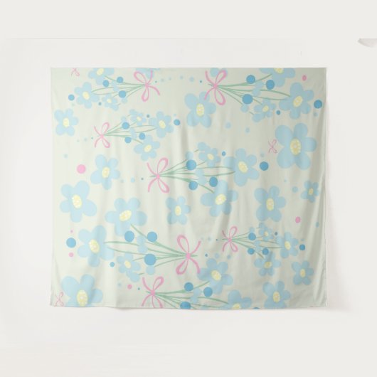 Weich Blau & Rosa Harmonie Wandteppich (Vorderseite (Horizontal))