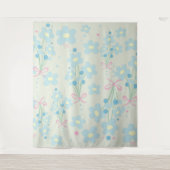 Weich Blau & Rosa Harmonie Wandteppich (Vorderseite)