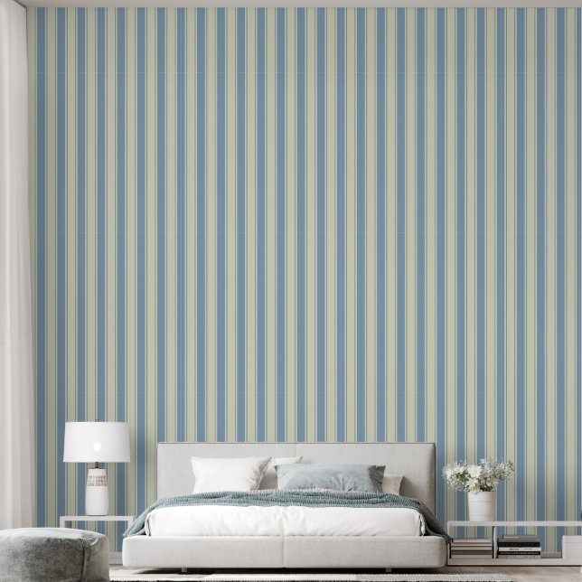 Weich blau und Elfenbeinticken Tapete (Schlafzimmer)