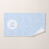 Weich blau und weiß Botanisch mit Monogramm Badhandtuch Set (Handtuch)