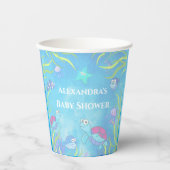 Weich blau unter der Baby-Dusche des Sea Boy Pappbecher (Vorderseite)