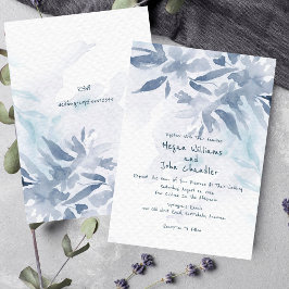 Weich blaue Aquarellfarben Blätter zum Hochzeitsem Einladung