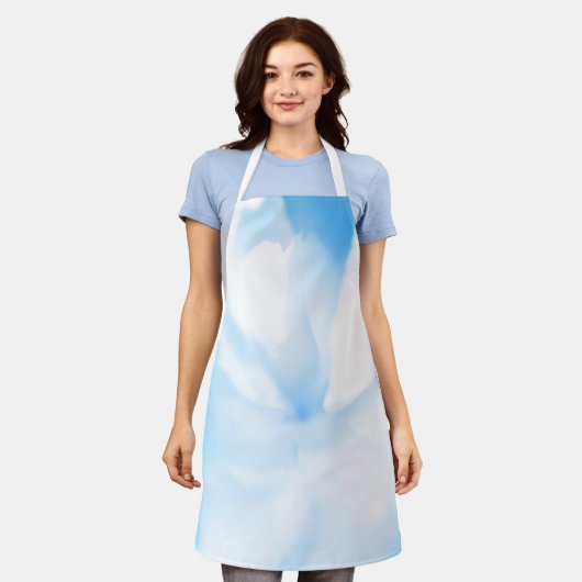 Weich blaue Blütenblütenblütenvielfalt - Schürze (Getragen)