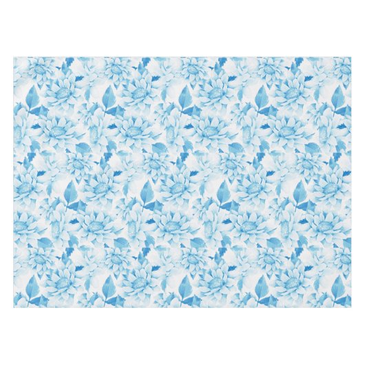 Weich blaue Floral Tischdecke (Vorderseite (Horizontal))