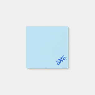 Weich blaue LIEBE Post-it Klebezettel