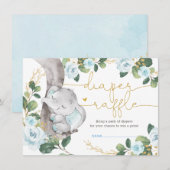 Weich blaue Rose Elephant Greenerenerie Diaper Raf Begleitkarte (Vorne/Hinten)
