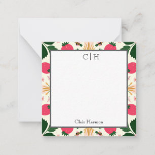 Weich blaue und orange Abstrakte Blumenlatte Mitteilungskarte