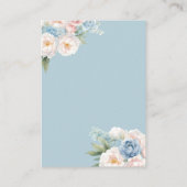Weich blaue und rosa Blume QR-Code Hochzeitdetails Begleitkarte (Rückseite)
