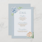 Weich blaue Wasserfarbe geätzte Blüte Begleitkarte (Vorne/Hinten)