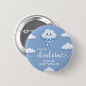 Weich blauer Himmel weiße Flaute Wolke neun Babydu Button (Vorne & Hinten)