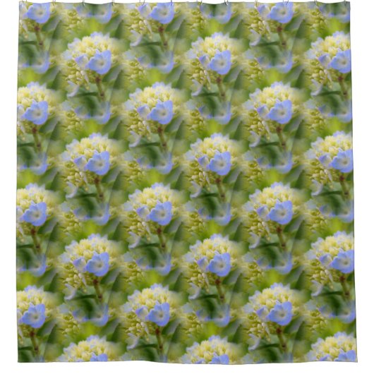 Weich blauer Hydrangea Blume Muster Natur Duschvorhang (Vorderseite)