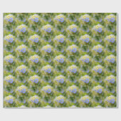 Weich blauer Hydrangea Blume Muster Natur Geschenkpapier (Flach)