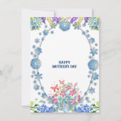 Weich blauer Pastell Blume Bud Mothers Day Floral Einladung (Rückseite)