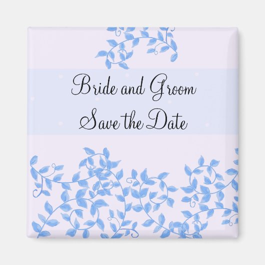 Weich blauer Reben Save the Date Magnet (Vorne)