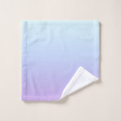 Weich blauer und lila Gradientenhintergrund Badhandtuch Set (Waschlappen)