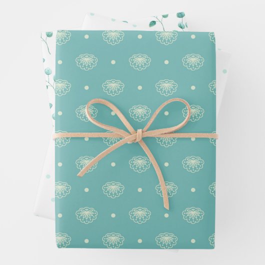 Weich blauer und weißer Besondere Anlass Geschenkpapier Set (Beispiel)