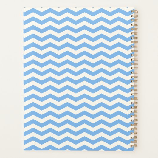 Weich-blauer Zick-Zag-Musterplaner 2026 Planer (Rückseite)