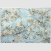 Weich blaues und goldenes Gewebe Seidenpapier (Vorderseite)