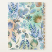 Weich blaues und grünes Aquarellmuster Planer (Rückseite)