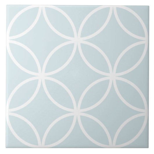 Weich blaues, weißes, wiederholt kreisförmiges Mus Fliese (Vorderseite)