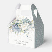 Weich blaugrüne Sukkulatur Botanische Hochzeit mit Geschenkschachtel (Vorderseite)