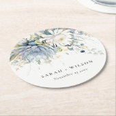 Weich blaugrüne Sukkulatur Botanische Hochzeit mit Runder Pappuntersetzer (Angewinkelt)