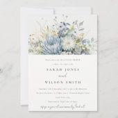 Weich blaugrüne Sukkulent Blumenpaare Dusche Einladung (Vorderseite)